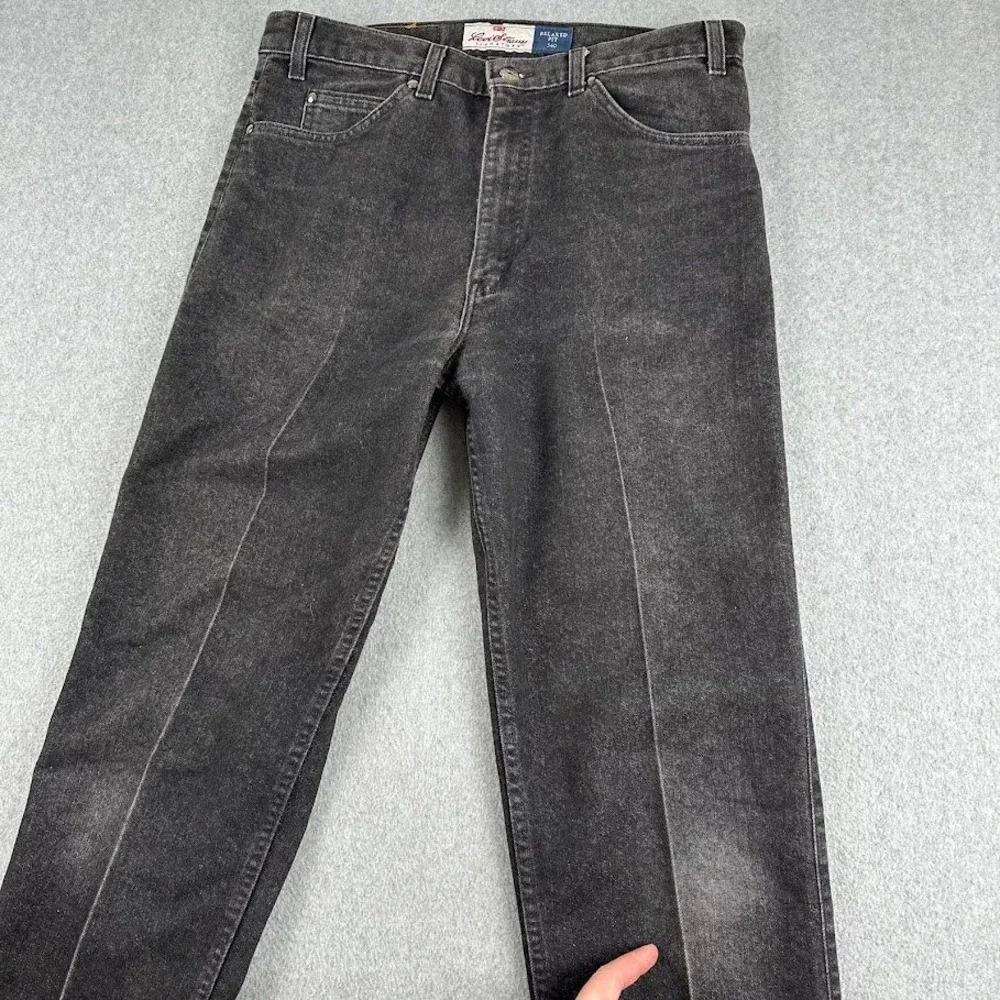 Vintage Levi's Signature 540 Relaxed Fit Men Black Denim Jeans‎ 34x31 Pleat 80's